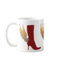Angel Wing Boot Coffee Mug Red Gold by spacards Angel Wing Boot Coffee Mug Red Gold