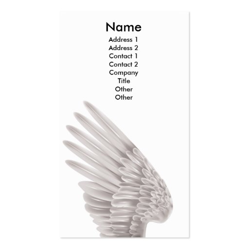 Angel wing business card (front side)