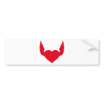 angel wing heart bumper stickers