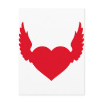 angel wing heart post card