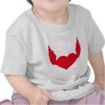 angel wing heart tshirt