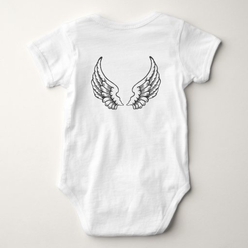 Angel Wings Baby Bodysuit Black Zazzle