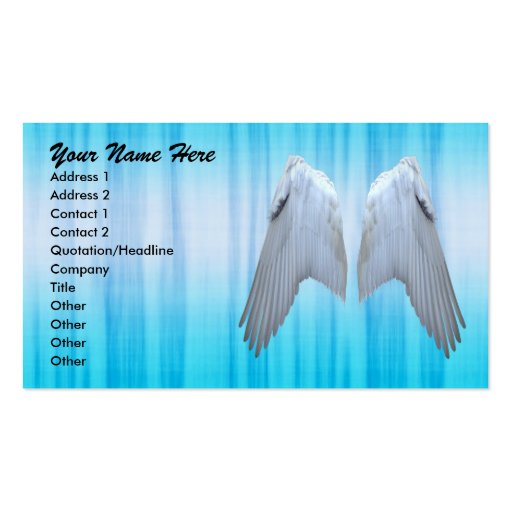 Angel Wings Business Cards (front side)