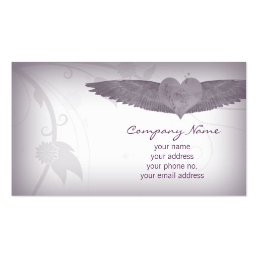 Angel Wings Christian Business Card (back side)