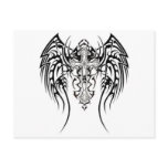 Angel Wings Cross Pattern Post Card