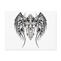 Angel Wings Cross Pattern Post Card