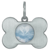 Angel Wings in Cloudy Blue Sky pet tags