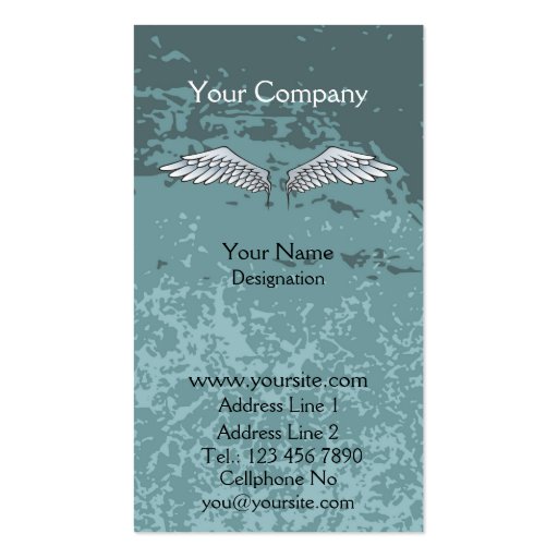Angel Wings Muddy Blue Business Cards