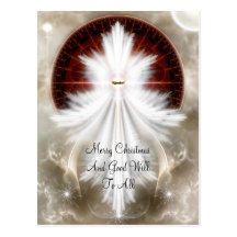 Angel Wings Snowflake Fractal Art Postcard