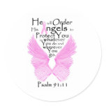 Angel Wings Round Stickers