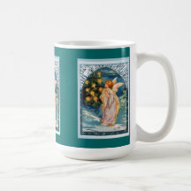 Angel with a candle lit Christmas tree Coffee Mug
