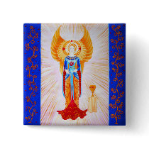 Angel With a Rose buttons