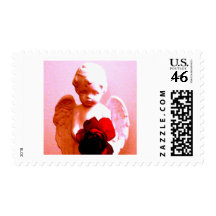 Angel With A Rose Stamp