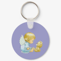 Angel with bear keychains