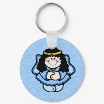 Angel with black Hair keychains