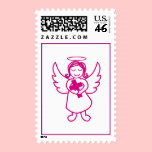Angel with Cross - Raspberry stamps