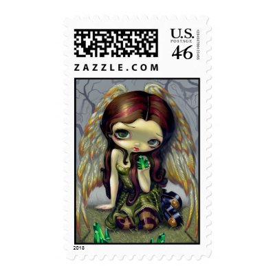 "Angel with Emeralds" Stamp by strangeling