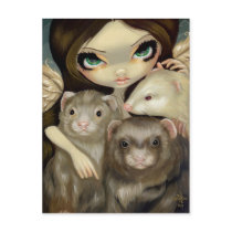 "Angel with Ferrets" Postcard