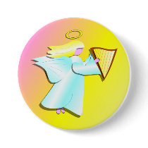 Angel with Harp buttons
