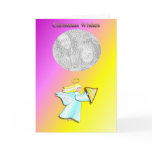 Angel with Harp Customisable Christmas Card