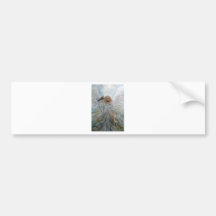 Angel with hawk for good fortune bumper sticker