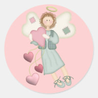 Angel with Hearts Stickers