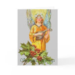 Angel With holly And Mandolin Cards