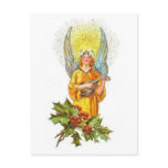Angel With holly And Mandolin Postcards