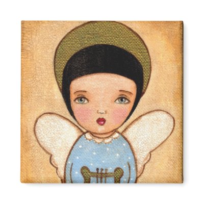 Angel With Lira Magnets by adrisart