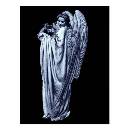 Angel With Lyre Postcard | Zazzle