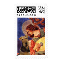 Angel With Mandolin - Airedale Terrier Stamps