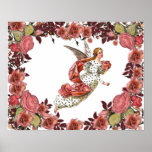 Angel With Pink Ribbon And Roses Posters
