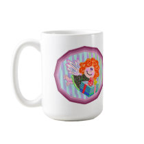 Angel with present coffee mugs