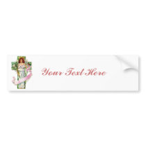 Angel With Pretty Pink Ribbon Bumper Stickers
