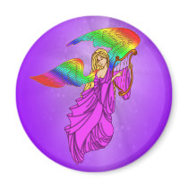 Angel with Rainbow Wings Fridge Magnet