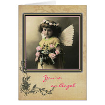 Angel with Roses Card