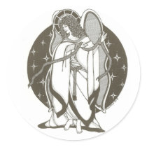 Angel with sash sticker by johndavidpowell Angel with sash sticker