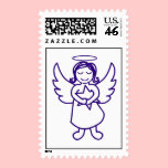 Angel with Star - Blue Stamp stamps
