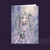 Angel With Star Ornament Card by Molly Harrison cards