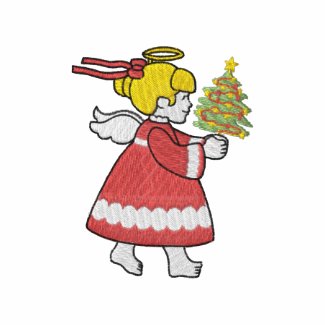 Angel with tree embroideredshirt