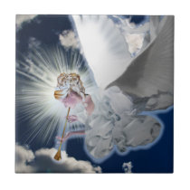 Angel with Trumpet Tile  Trivet tiles