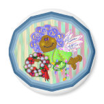Angel with wreath and lights magnet