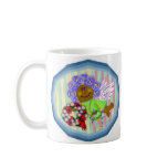 Angel with wreath and lights mugs