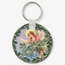ANGEL & WREATH by SHARON SHARPE keychains