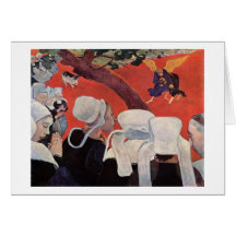 Angel Wrestling with Jacob, Paul Gauguin Card