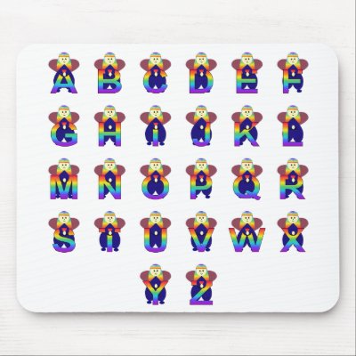 Angelbet Letters A to Z Mousepads by mydeas
