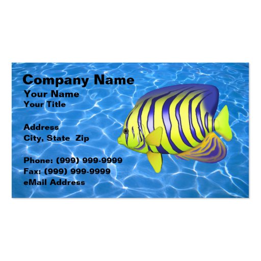 Angelfish Against Clear Blue Water Business Card