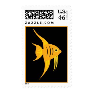 Angelfish_Bold and Beautiful on Black stamp