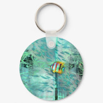 Angelfish 'fine art' collage keychain by eyecontact Angelfish 'fine art' collage keychain