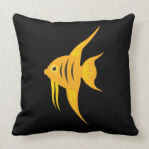 AngelFish in the deep blue sea_on black pillows